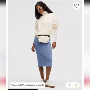 LULULEMON Nulu Slim Fit High Rise Midi Skirt Women's M